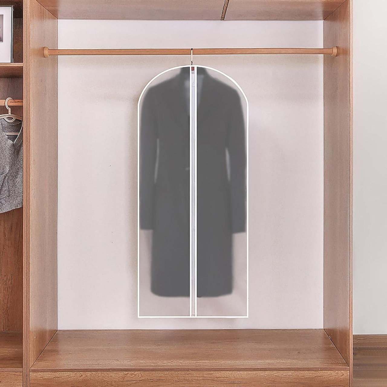 Set 5 Husa de Depozitare cu Fermoar, Flippy, pentru Haine, de Protectie, pentru Voiaj, Netesut, Rezistent la Praf, 60x140 cm, Transparent-Alb [5]