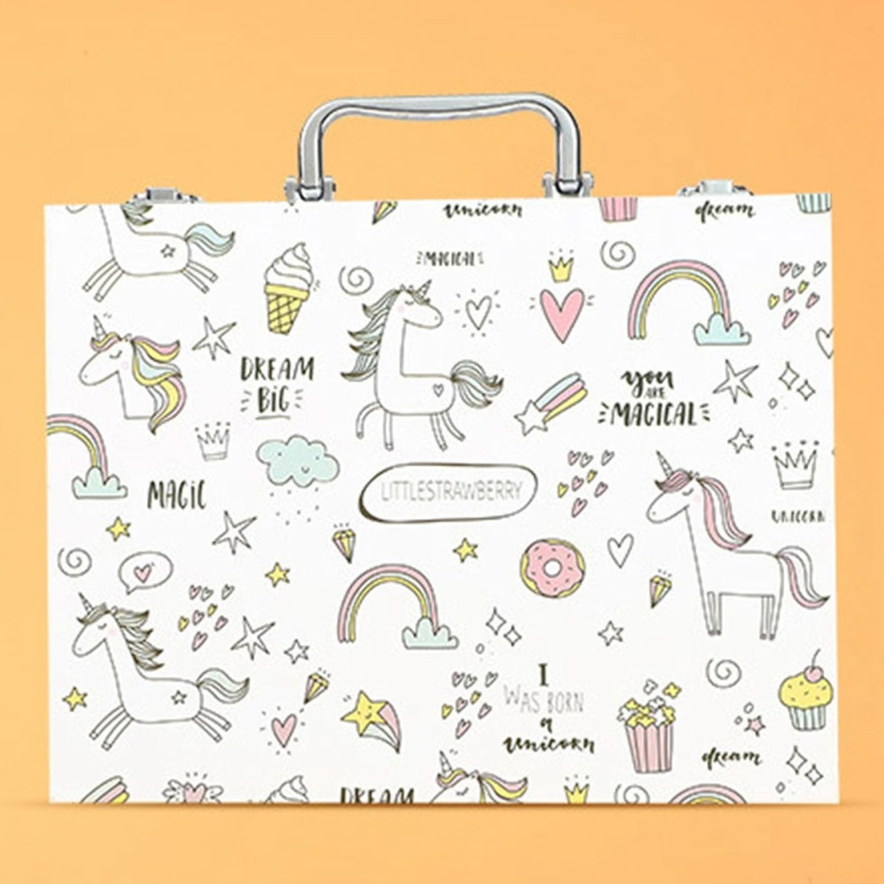 Set 53 Piese pentru Desen si Pictura, Flippy, Tip Servieta, Model Unicorni, 30 x 24 x 5.4 cm, Multicolor [2]