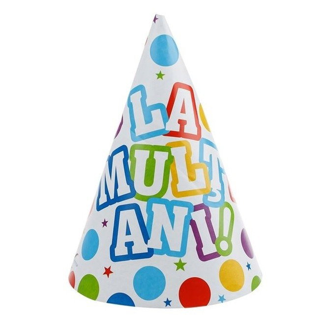 Set 6 Coifuri, Flippy, Petrecere Copii, din Carton, 20 x 13.5 cm, Model 4 La Multi Ani, Multicolor [1]