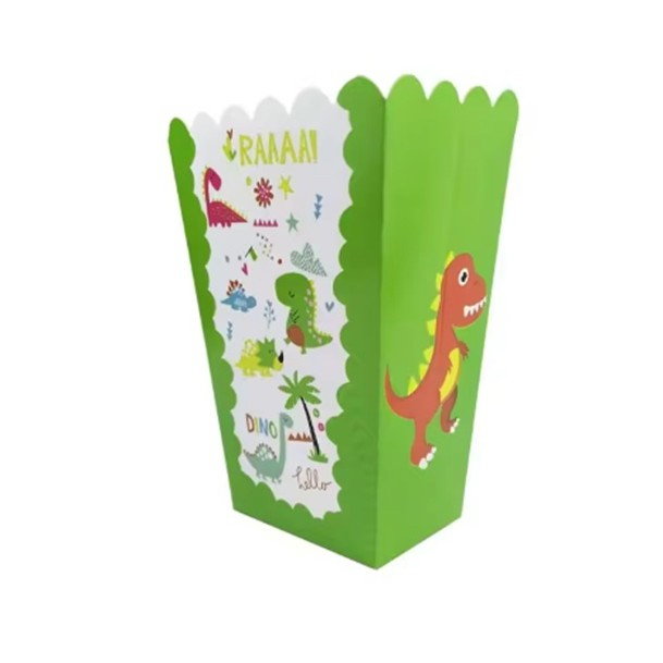 Set 6 Cutii de Popcorn, Flippy, Colectia Dino Park, 9 x 13 cm, din Carton, Multicolor [1]