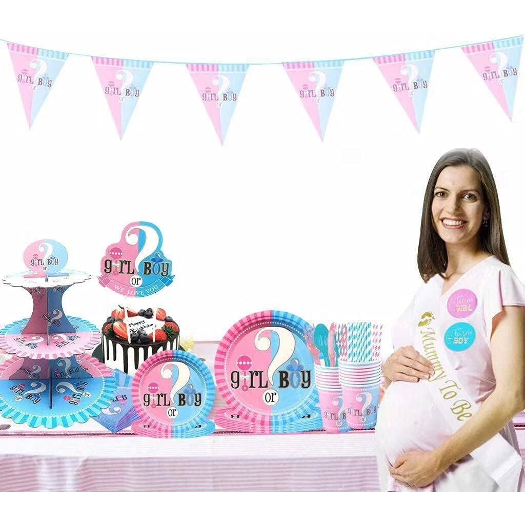 Set 6 Cutii Popcorn Gender Reveal, Flippy, Girl or Boy, din Carton, 13 x 9 cm, Roz/Albastru [6]