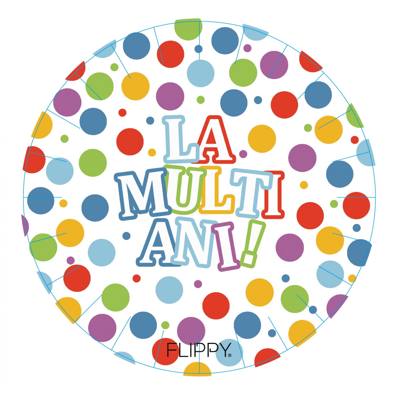 Set 6 Farfurii de Unica Folosinta, Flippy, Colectia LA MULTI ANI , 30 cm, din Carton Laminat, Multicolor [1]