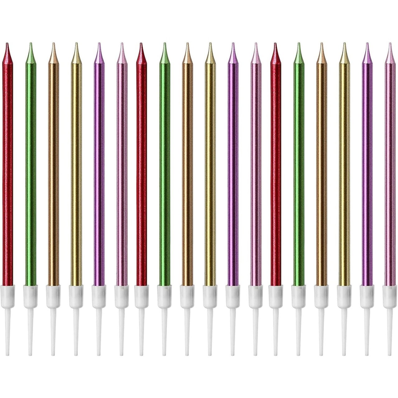 Set 6 Lumanari de Tort, Flippy, din Parafina, 11 x 0.4 cm, Lucioase, Multicolor [4]