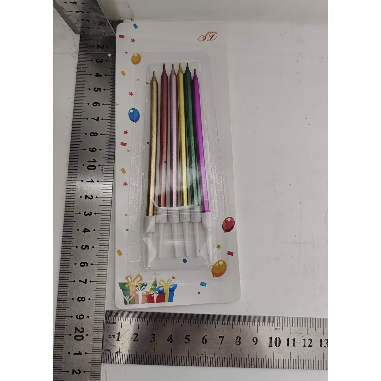 Set 6 Lumanari de Tort, Flippy, din Parafina, 11 x 0.4 cm, Lucioase, Multicolor [5]