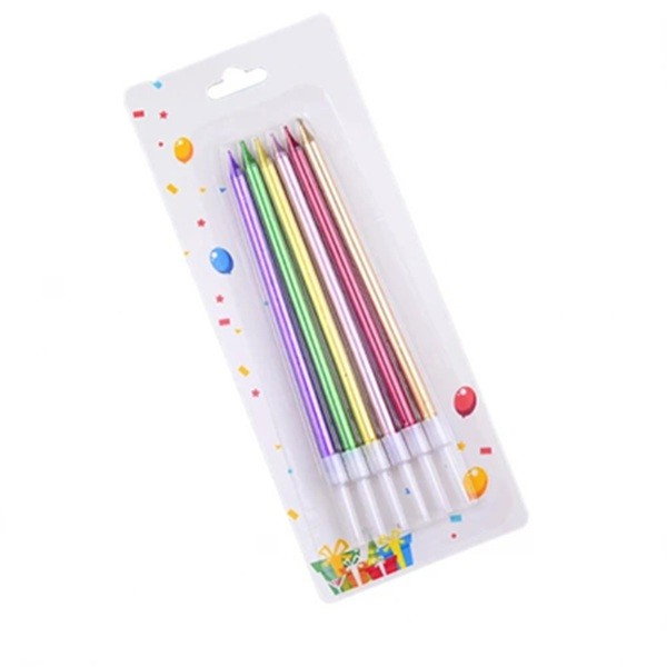 Set 6 Lumanari de Tort, Flippy, din Parafina, 11 x 0.4 cm, Lucioase, Multicolor [1]