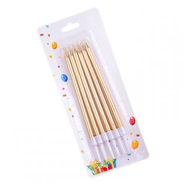 Set 6 Lumanari de Tort, Flippy, din Parafina, 11 x 0.4 cm, Lucioase, Sampanie [2]