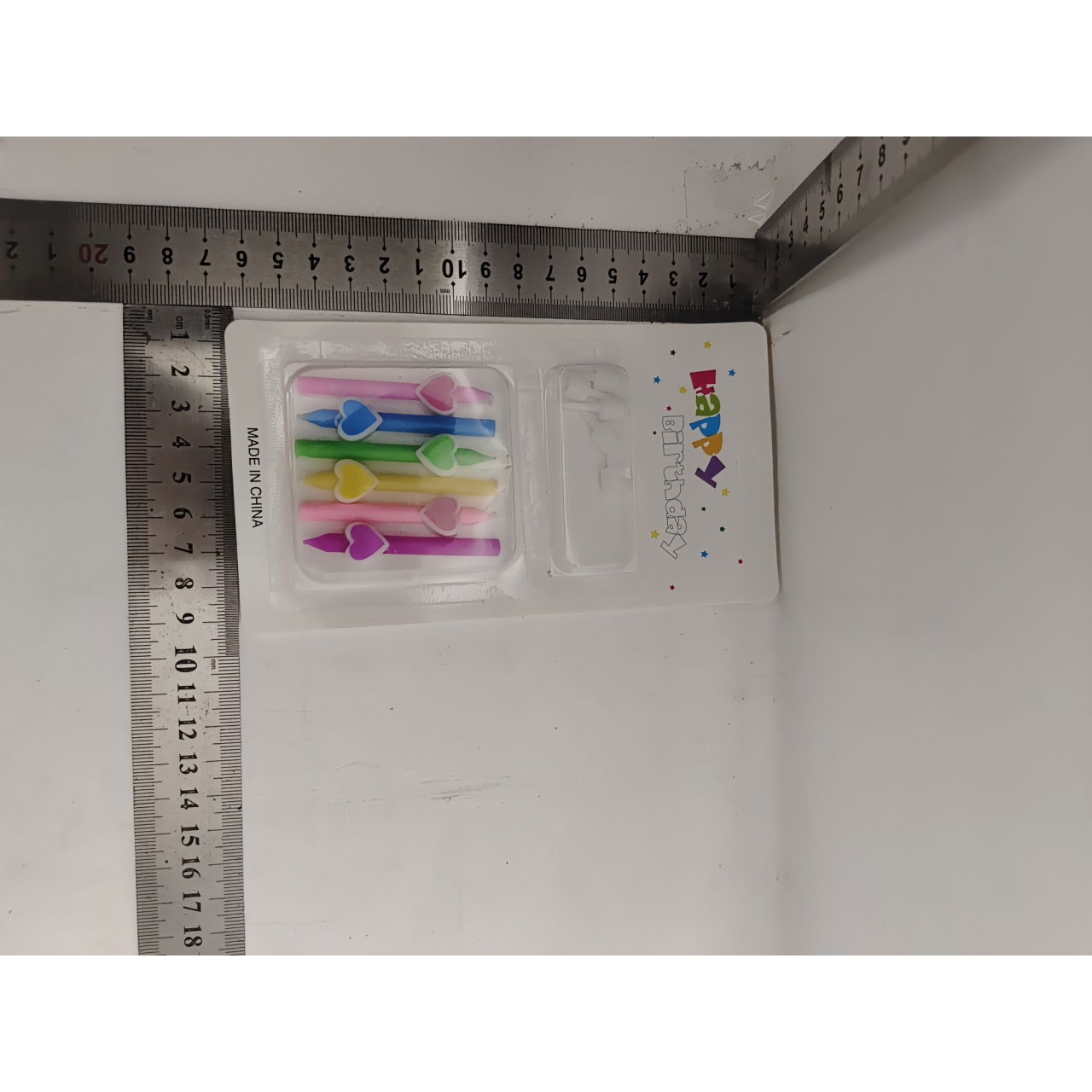 Set 6 Lumanari de Tort, Flippy, Model Creion cu Inimioare, 5.9 x 1.1 cm, din Ceara, Multicolor [5]