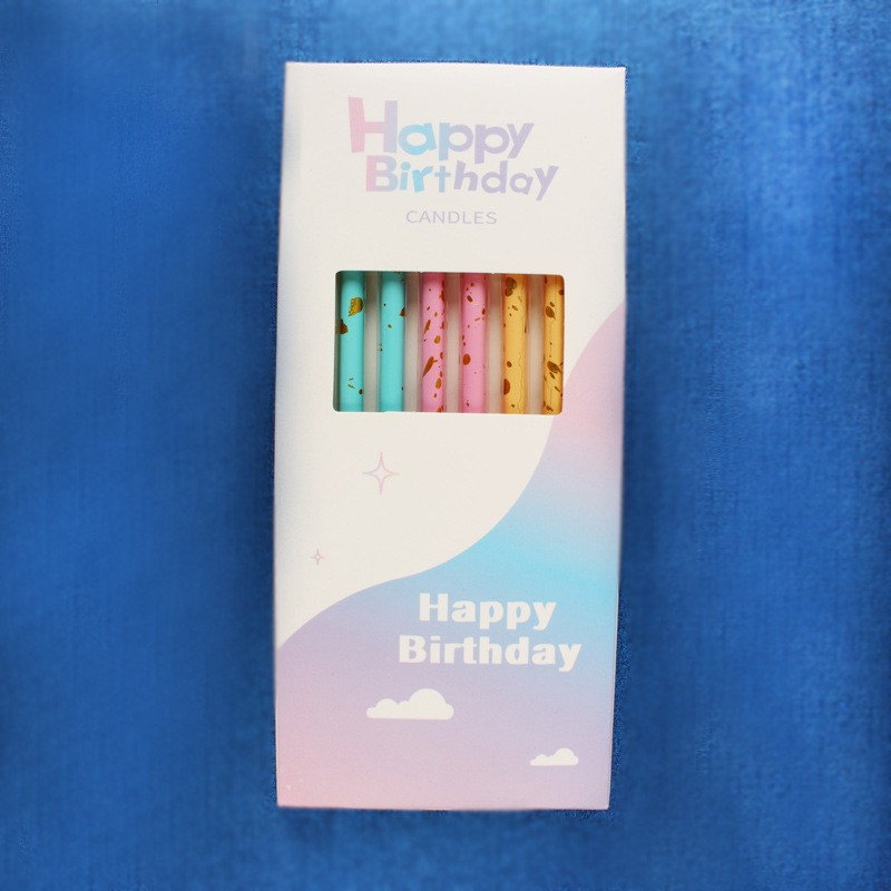 Set 6 Lumanari Lungi, Flippy, din Parafina, 10 x 0.5 cm, Happy Birthday, Multicolor [5]