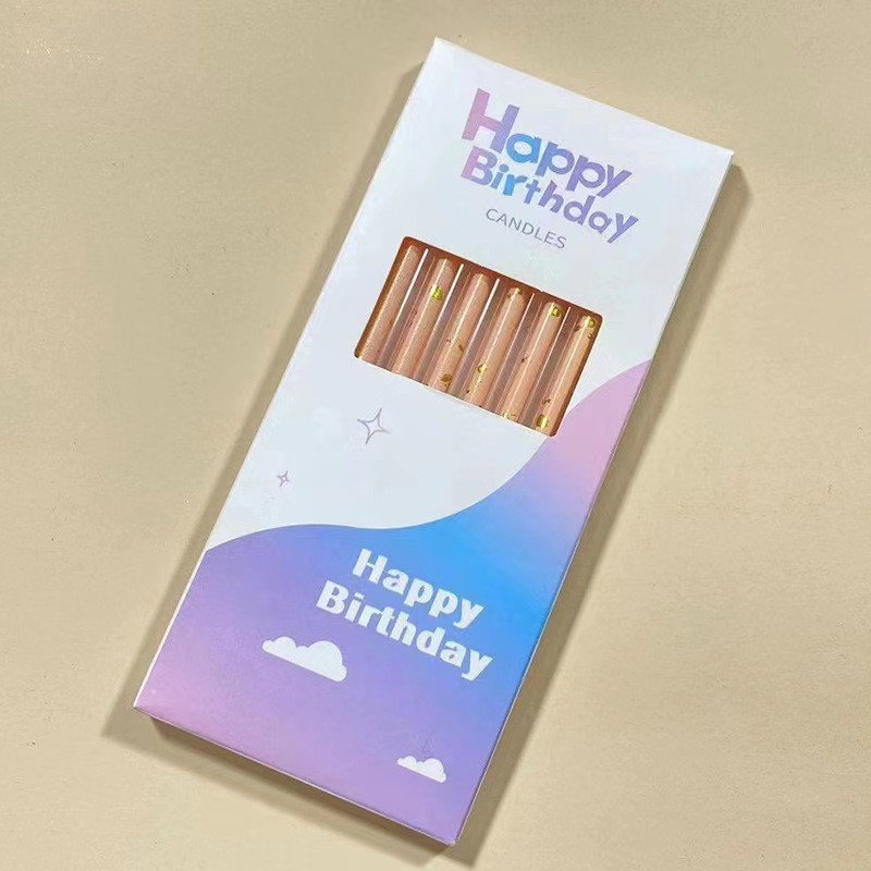 Set 6 Lumanari Lungi, Flippy, din Parafina, 10 x 0.5 cm, Happy Birthday, Oranj Pal [5]