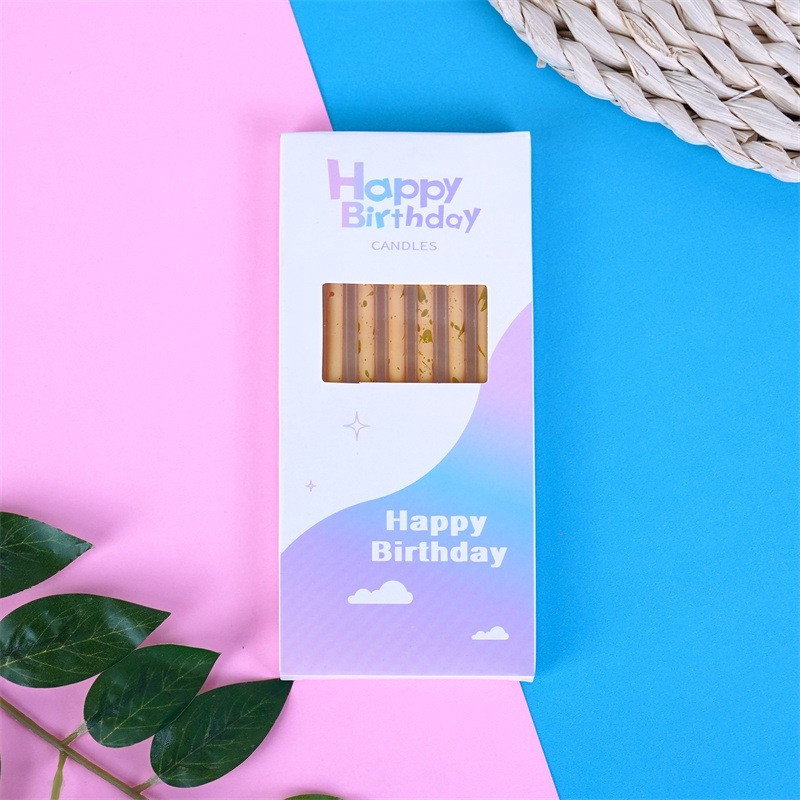 Set 6 Lumanari Lungi, Flippy, din Parafina, 10 x 0.5 cm, Happy Birthday, Oranj Pal [3]