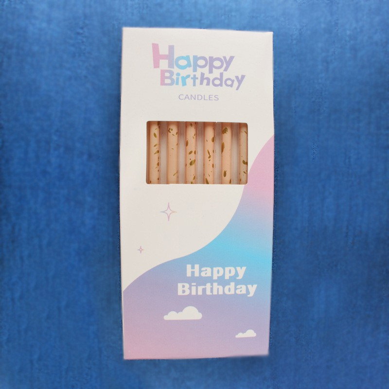 Set 6 Lumanari Lungi, Flippy, din Parafina, 10 x 0.5 cm, Happy Birthday, Oranj Pal [2]