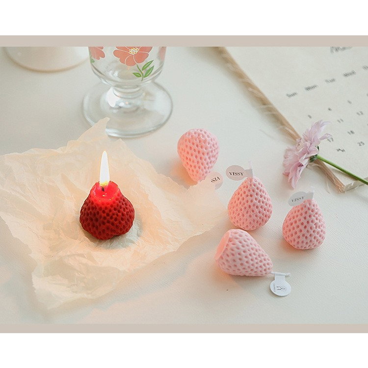 Set 6 Lumanari Parfumate, Flippy, Model Capsunici, Ardere 30 min, 78g, 6.3 x 9.3 x 3.8 cm, Roz/Rosu [3]