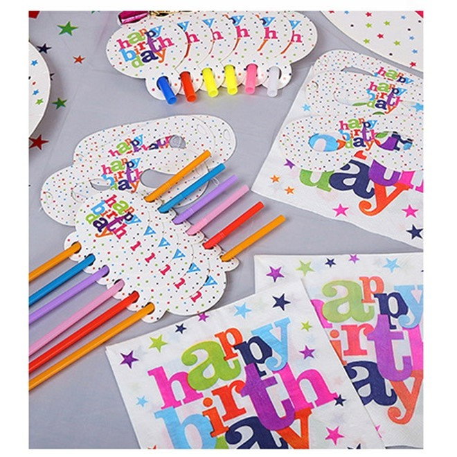 Set 6 Paie, Flippy, Colectia Happy Birthday, 26 cm, din Carton/Plastic, Multicolor [3]