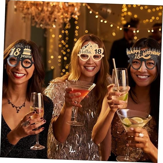 Set 6 Perechi de Ochelari pentru Majorat, Flippy, Diverse Modele, Negru [2]