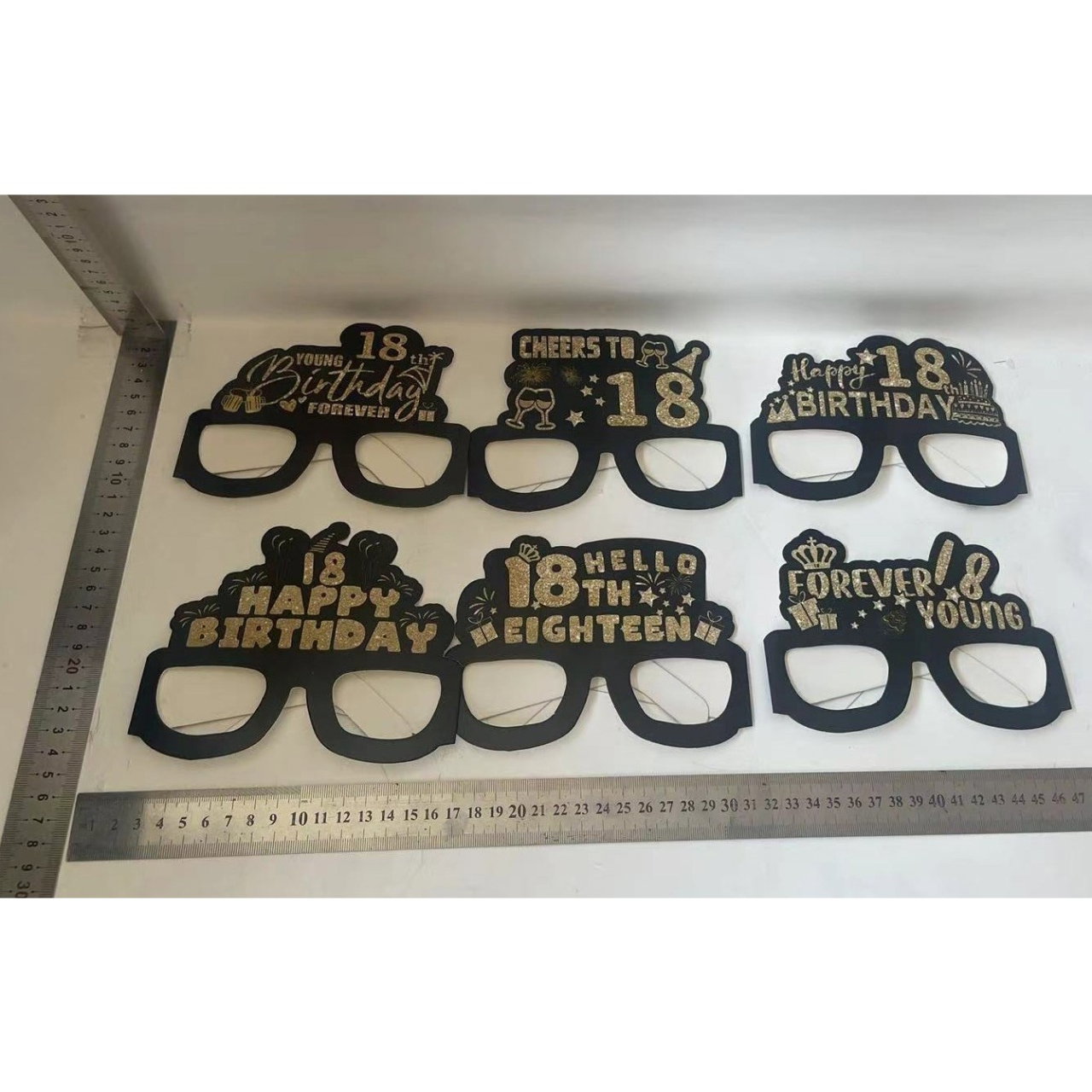 Set 6 Perechi de Ochelari pentru Majorat, Flippy, Diverse Modele, Negru [3]