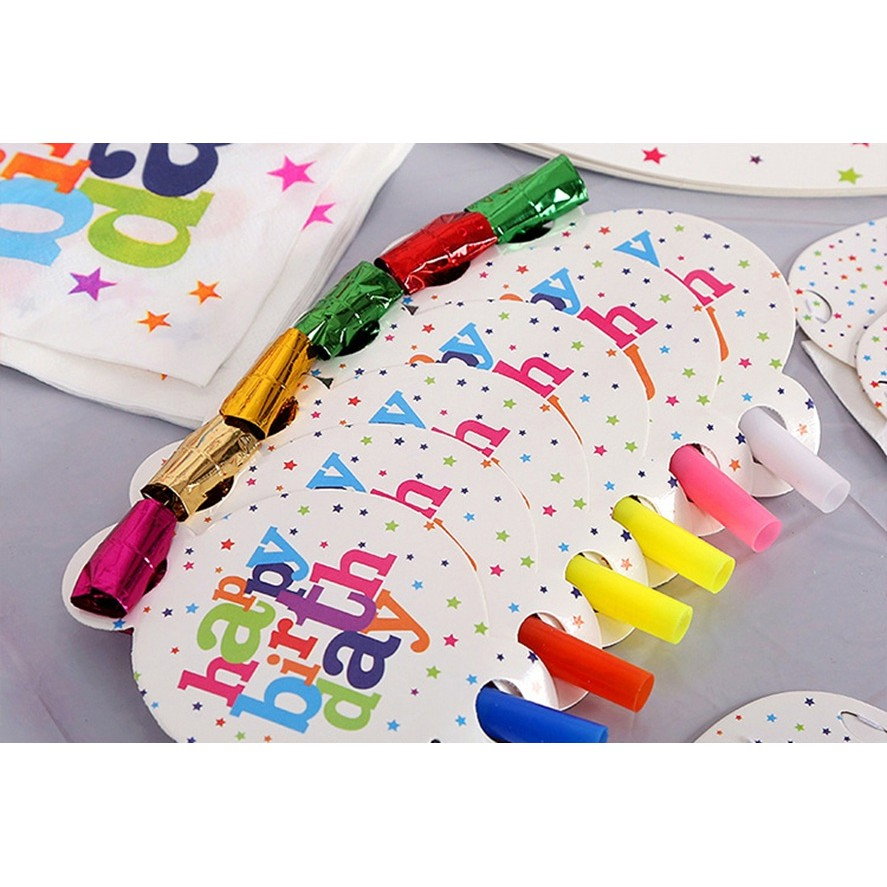 Set 6 Suflatori, Flippy, Colectia Happy Birthday, 19 x 11 cm, din Carton/Plastic/Hartie, Multicolor [4]