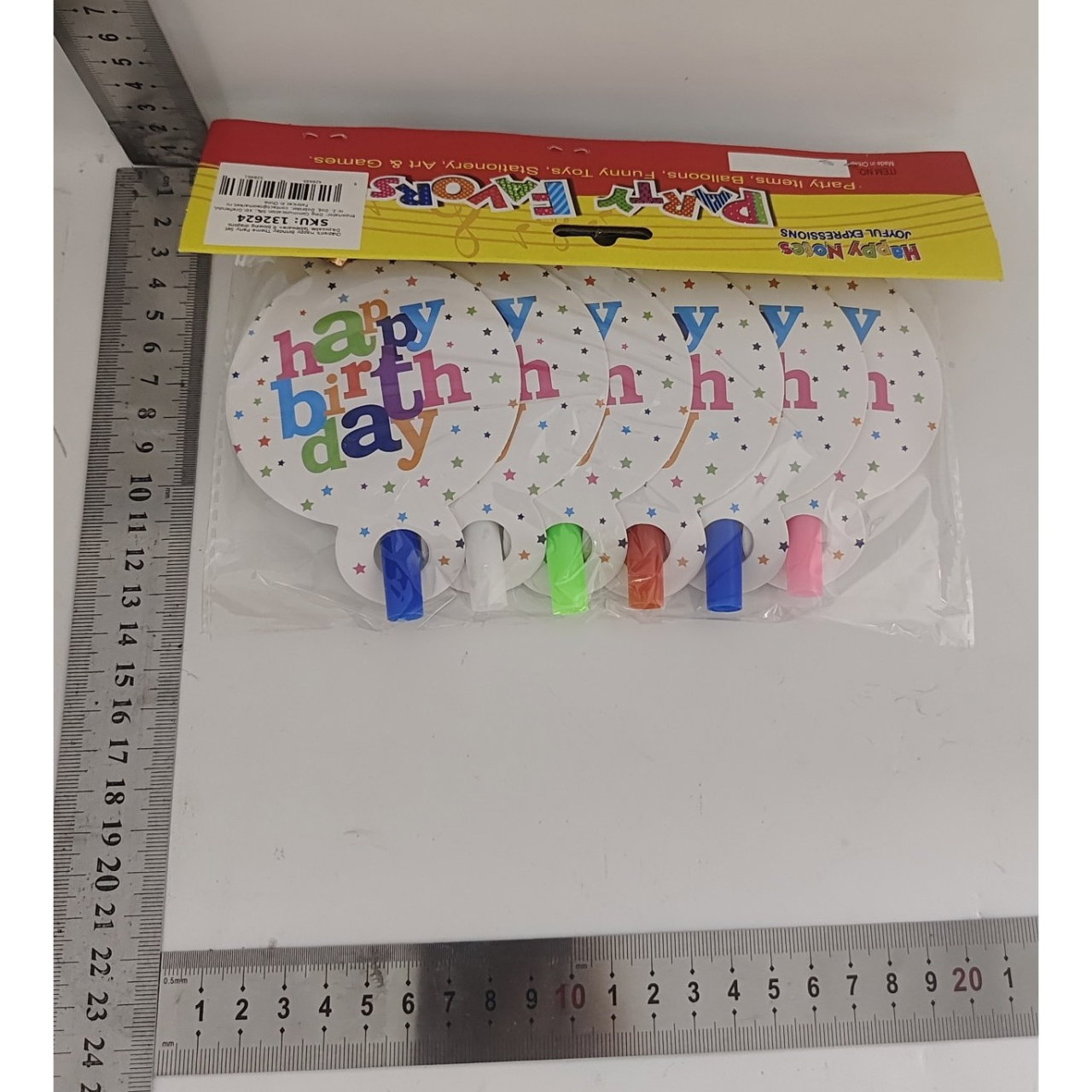 Set 6 Suflatori, Flippy, Colectia Happy Birthday, 19 x 11 cm, din Carton/Plastic/Hartie, Multicolor [3]