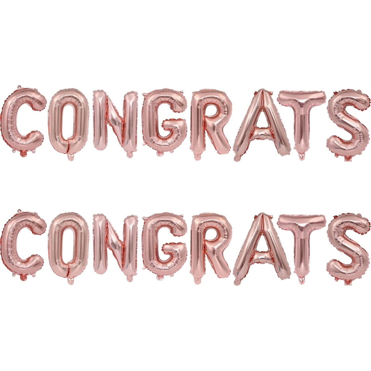 Set 8 Baloane din Folie Metalizata, Flippy, Model Scris Congrats, Litere de 40 cm, Tema Absolvire, Baloane Party, Ambalaj Individual, Pai Inclus, Umflare cu Aer sau Heliu, Roz [6]