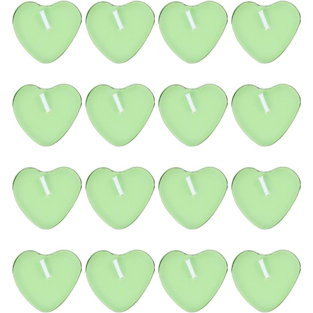 Set 9 Lumanari in Forma de Inima, Flippy, pentru Ziua Indragostitilor, Aroma de Mar, Ardere 3.5 h, din Parafina, 4 x 2 cm, Verde [3]