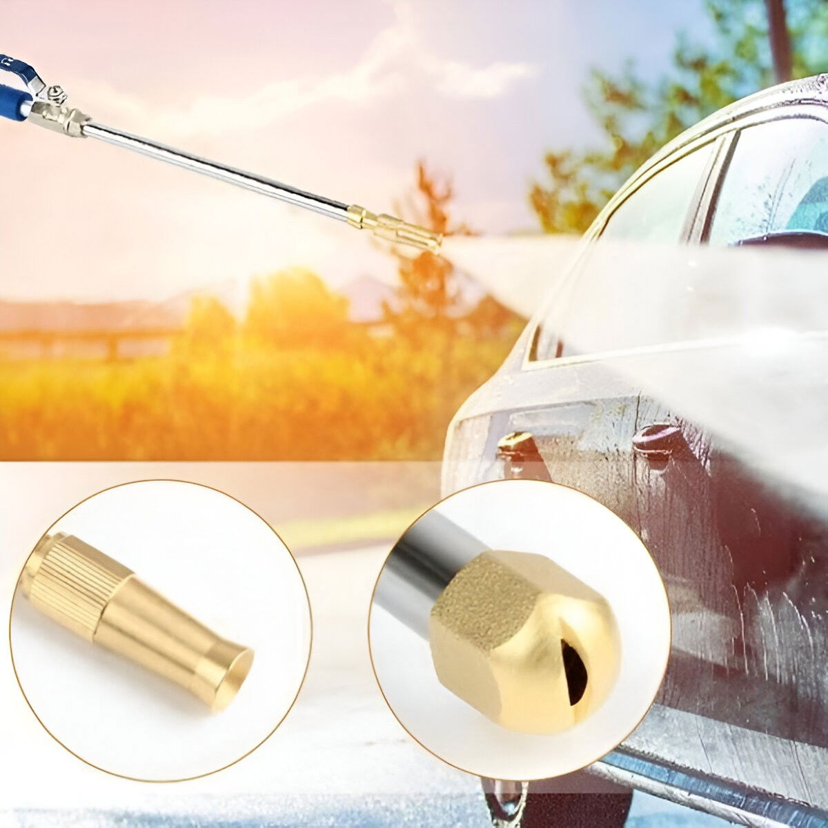 Set Accesoriu cu Presiune Reglabila, Flippy, pentru Furtun, cu Duze si Conector, Pulverizator de Apa, Tija de Stropit, 46.5 cm Lungime, Albastru [6]