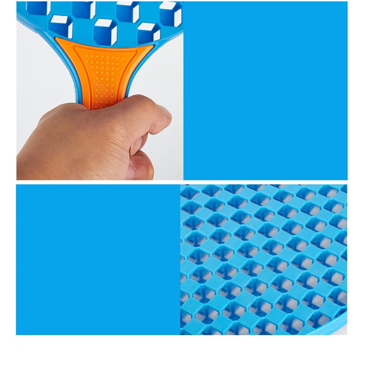 Set Badminton pentru Copii, Flippy, 2 Palete, 3 Mingi, Pentru Joaca si Antrenament, Albastru Portocaliu [3]