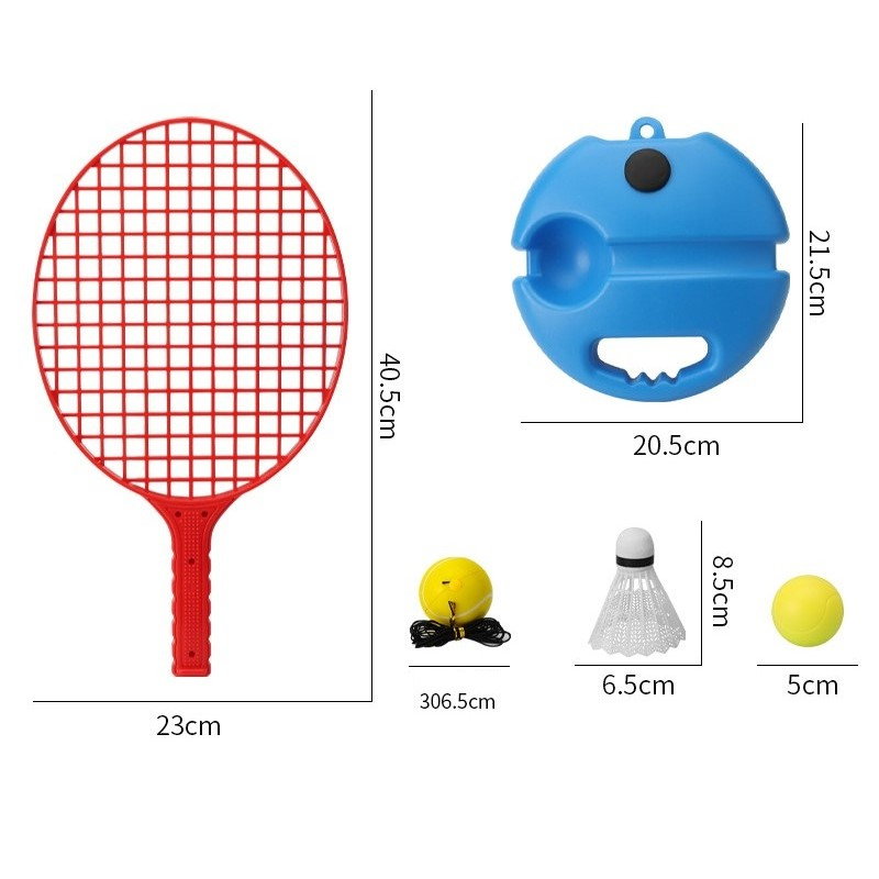 Set Badminton pentru Copii, Flippy, Doua Palete, Fluturas, 2 Mingi, Minge cu Elastic pentru Antrenament, Suport de Prindere Stabil, 40.5x23 cm, Rosu Galben [3]