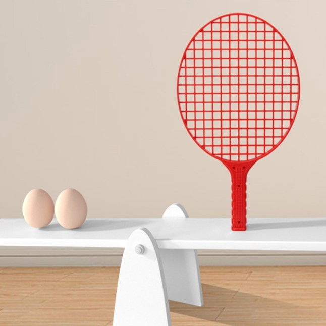 Set Badminton pentru Copii, Flippy, Doua Palete, Fluturas, 2 Mingi, Minge cu Elastic pentru Antrenament, Suport de Prindere Stabil, 40.5x23 cm, Rosu Galben [5]