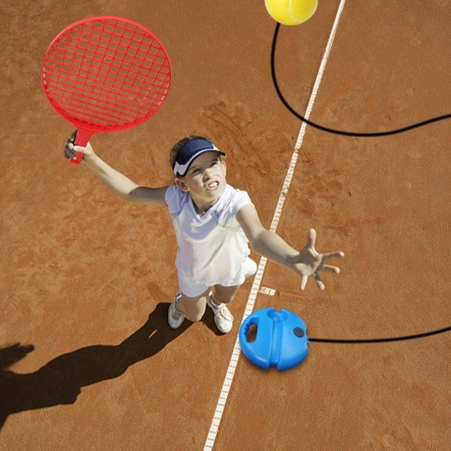 Set Badminton pentru Copii, Flippy, Doua Palete, Fluturas, 2 Mingi, Minge cu Elastic pentru Antrenament, Suport de Prindere Stabil, 40.5x23 cm, Rosu Galben [4]