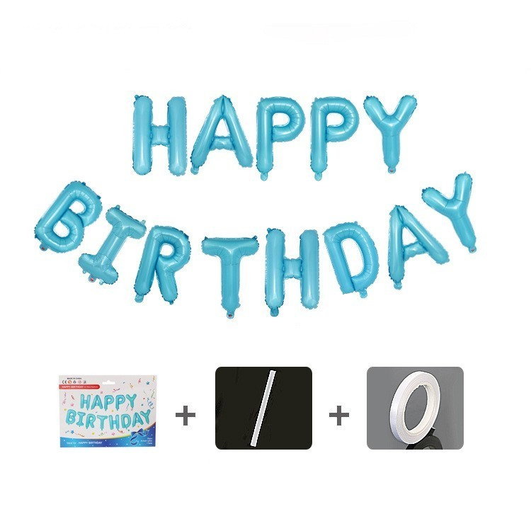 Set baloane folie Flippy, Happy Birthday, 40 cm, baby blue [3]