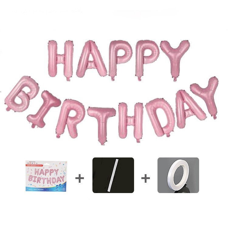 Set baloane folie Flippy, Happy Birthday, 40 cm, roz deschis [3]
