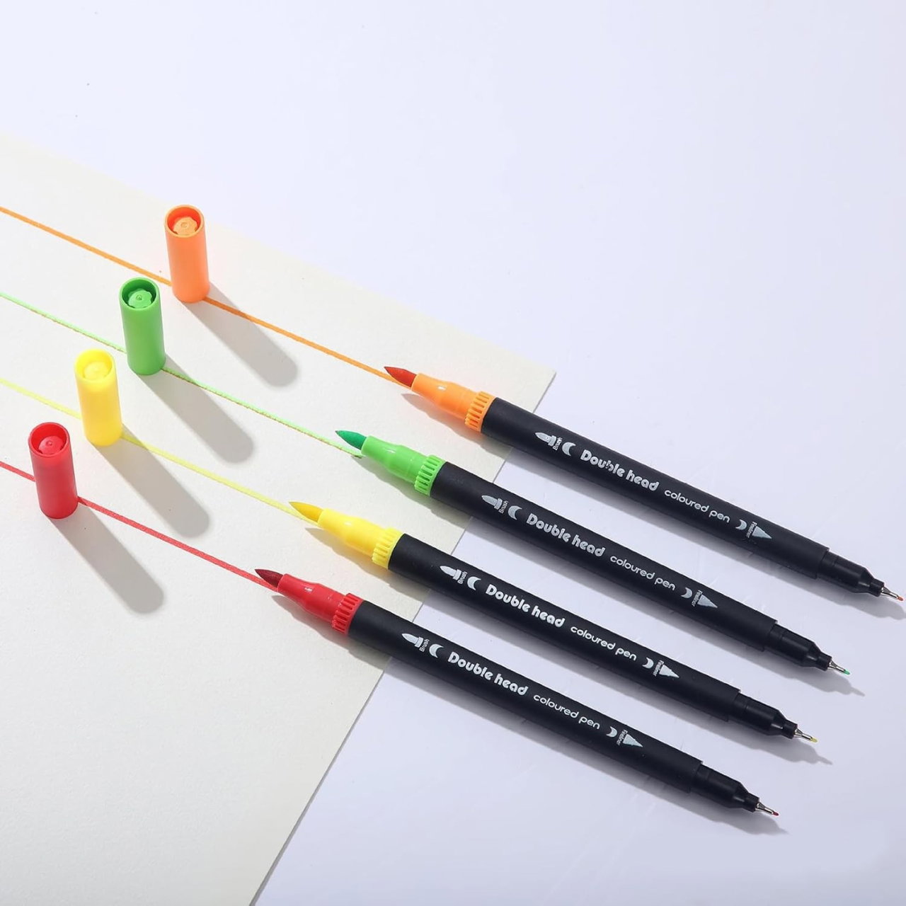 Set Carioci pe Baza de Apa, Flippy, 2 in 1, pentru Pictura, Caligrafie, 72 Culori, Penar Negru, Corp Carioca Negru, 24.5 x 18.5 x 5 cm, Multicolor [4]