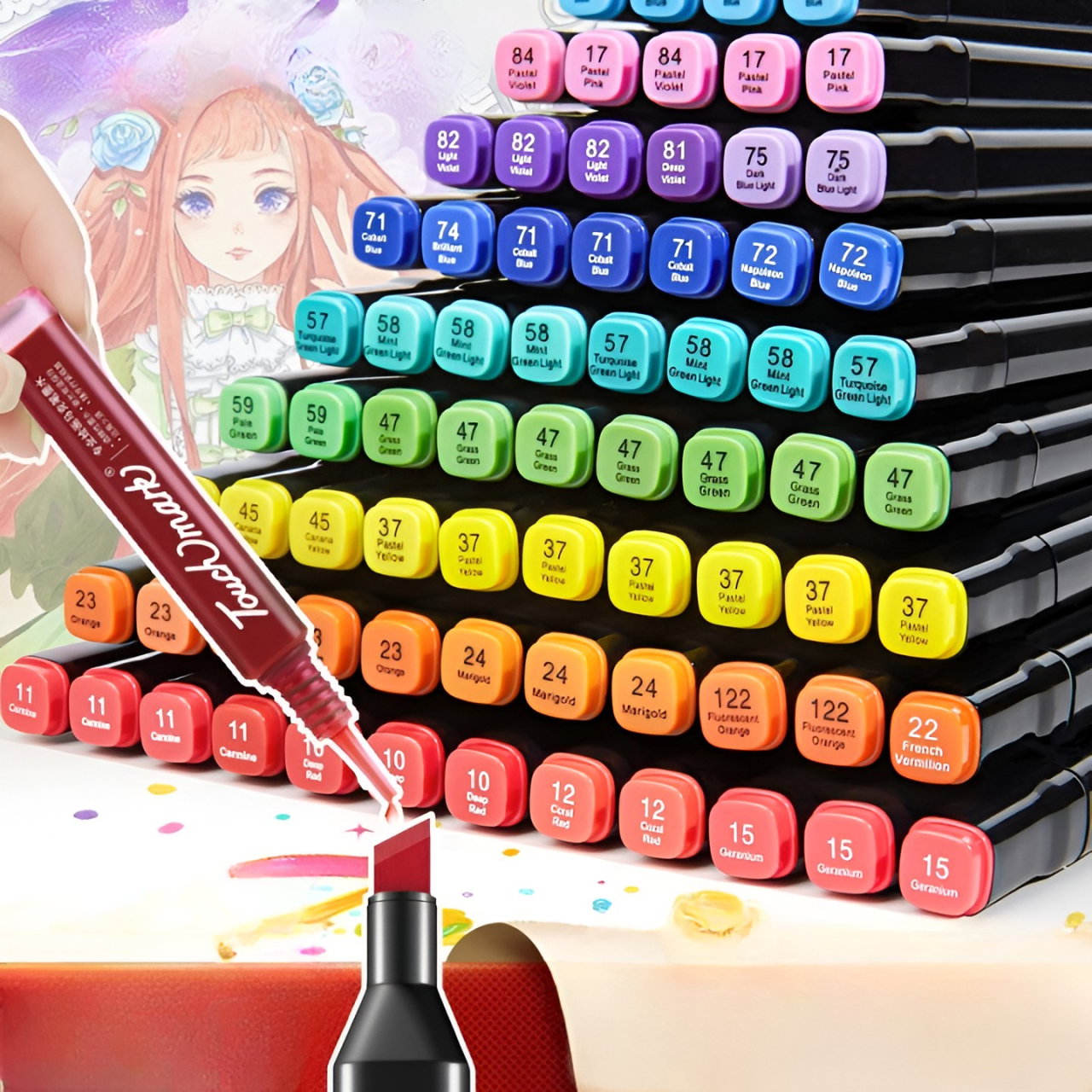 Set Cutie 36 Markere, Flippy, cu Alcool, Artist Markers, Cutie Plastic cu Maner, Flippy, Multicolor [2]
