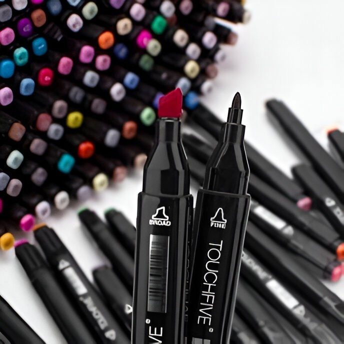 Set Cutie 60 Markere, Flippy, cu Alcool, Artist Markers, Cutie Plastic cu Maner, Flippy, Multicolor [4]