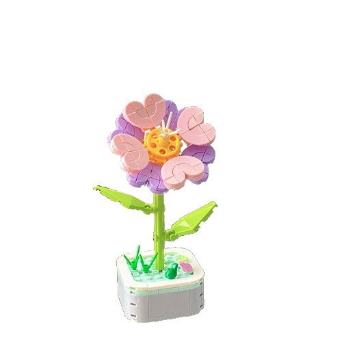 Set de Constructie Floare in Ghiveci, Flippy, 4 Ani, Ornament Creativ, 17x6.2 cm, Multicolor [1]