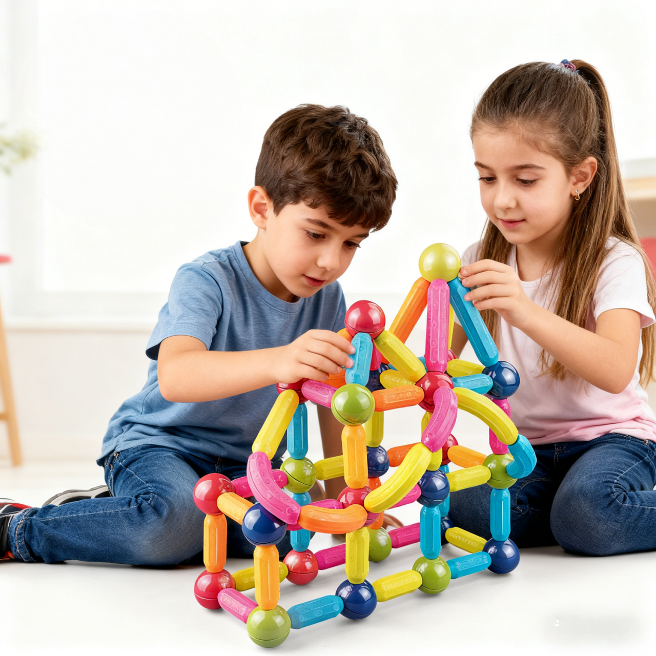Set de constructie magnetic - Forme 3D (84 piese) [5]