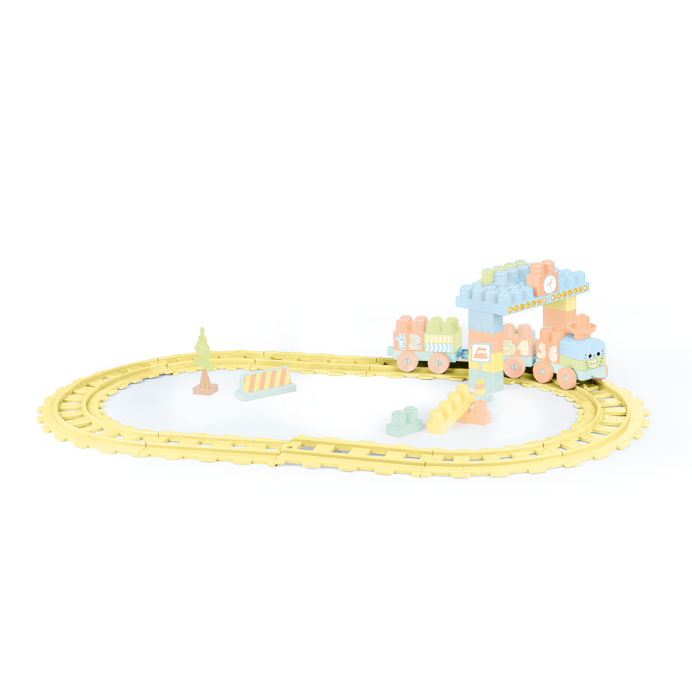 Set de constructii cu trenulet - 58 piese (pastel) [3]