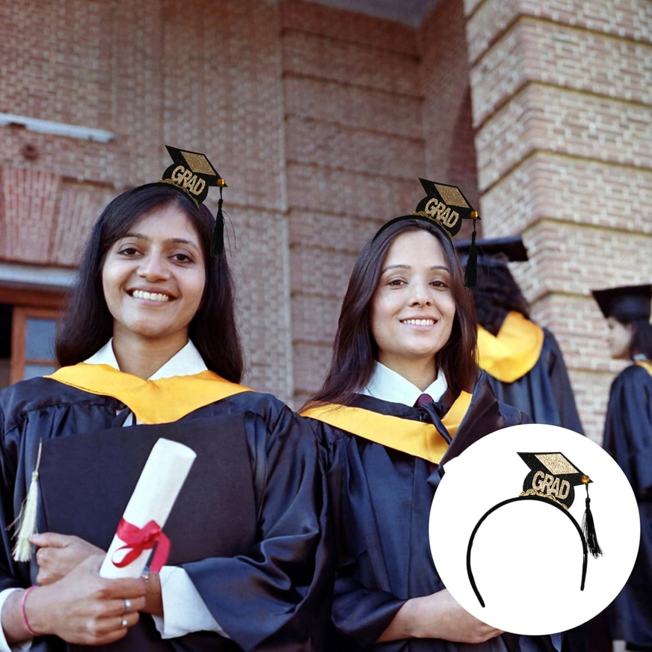 Set din 2 Piese pentru Absolvire, Flippy, Panglica si Coronita, Model I Graduated, Negru [3]