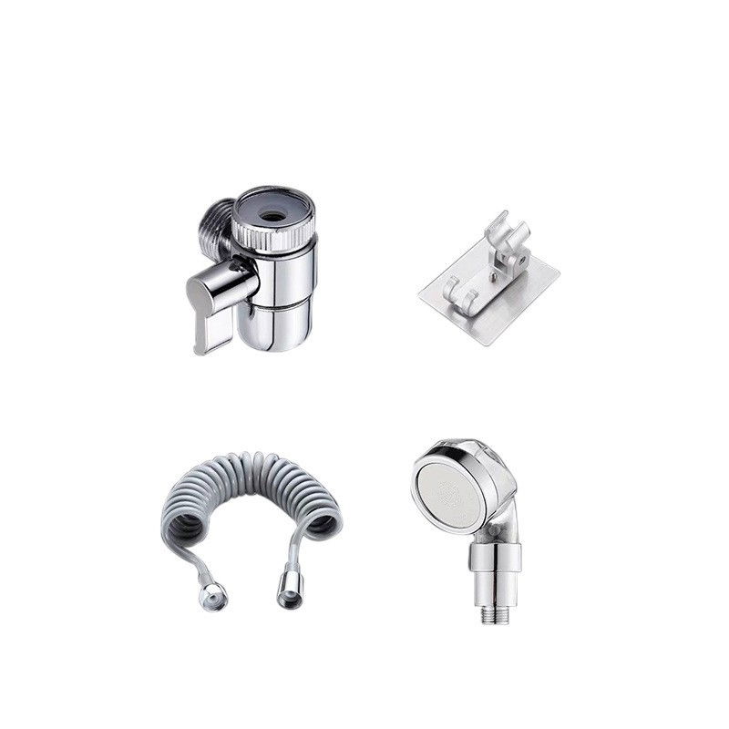 Set Extensie de Dus, Flippy, pentru Baterie Baie sau Bucatarie, 4 Piese, Filtru de Ioni Negativi, Furtun Flexibil de 1.5 Metri, Argintiu [4]