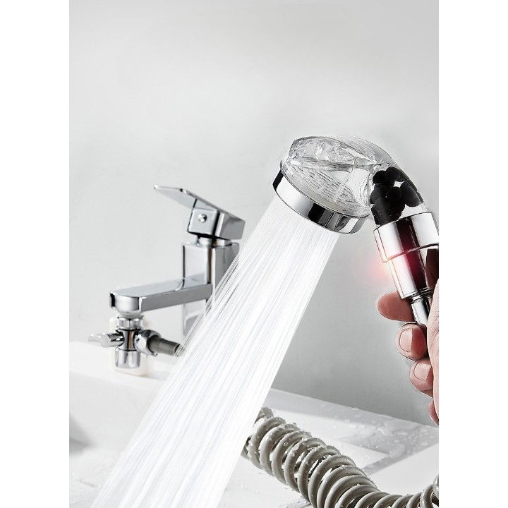 Set Extensie de Dus, Flippy, pentru Baterie Baie sau Bucatarie, 4 Piese, Filtru de Ioni Negativi, Furtun Flexibil de 1.5 Metri, Argintiu [10]