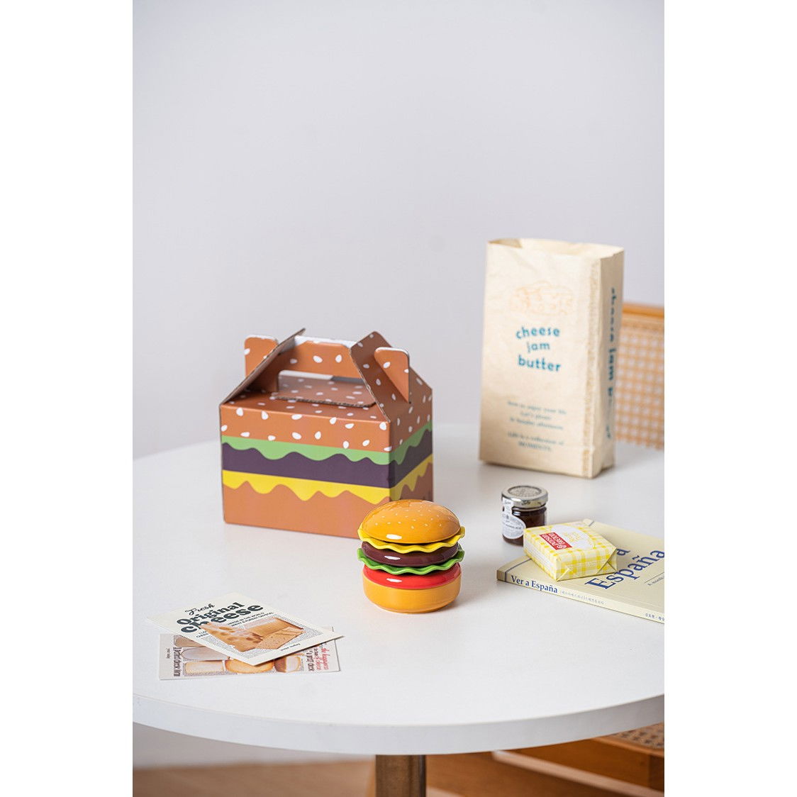 Set Farfurii Ceramice sub Forma de Burger, din Ceramica, pentru Sosuri si Gustari, Mini Farfurii Stivuibile, Multicolor [16]