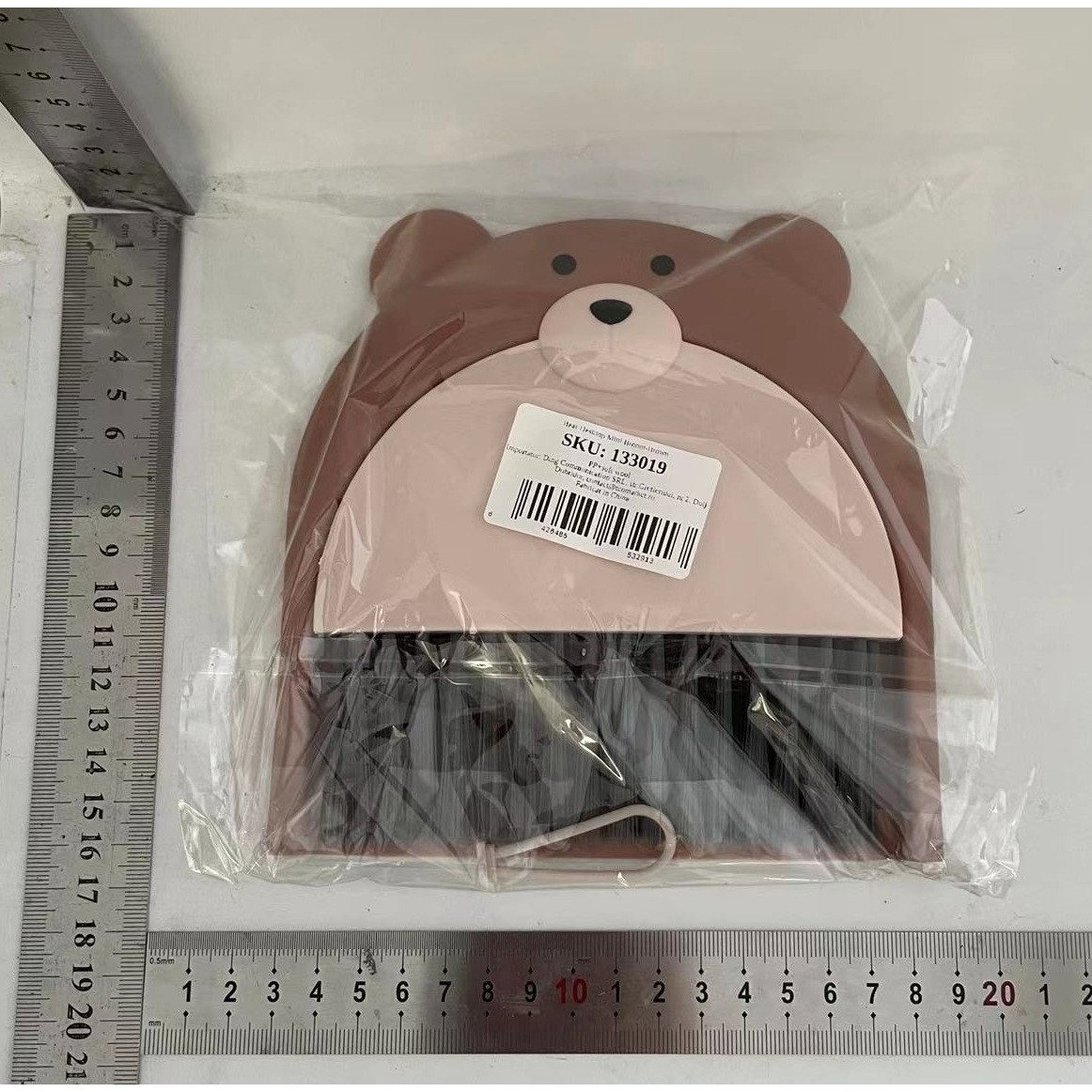 Set Matura si Faras, Flippy, Pentru Birou, din PP, Model Ursulet, 23.5 x 18 cm, Maro [6]