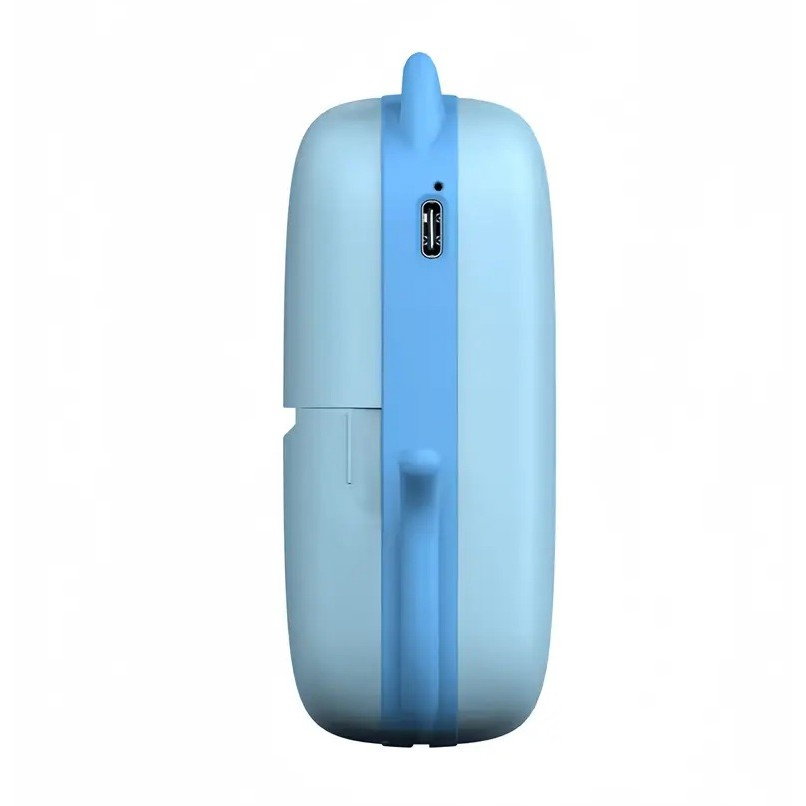 Set Mini Imprimanta Foto Portabila, Flippy, Include: 1x Set de Markere, 5x Role de Hartie Termica, 5x Role Hartie Adeziva, Incarcare USB, Bluetooth, Print Alb-Negru, Model Pisicuta, Albastru [8]