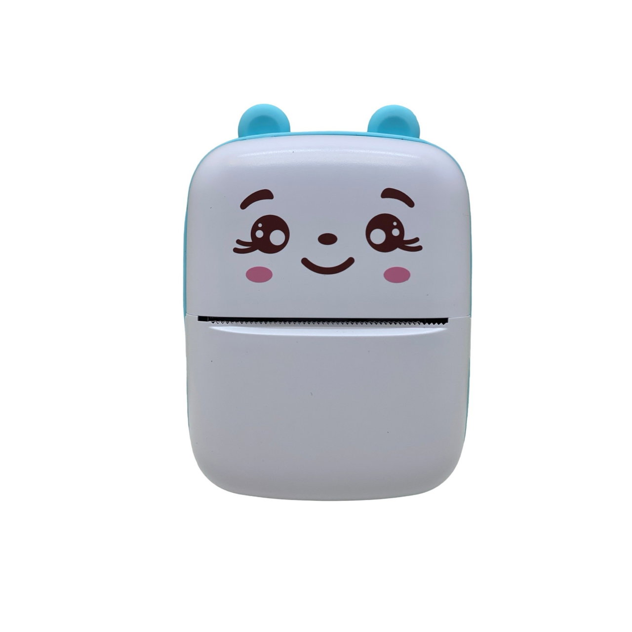 Set Mini Imprimanta Foto Portabila, Flippy, Include: 1x Set de Markere, 5x Role de Hartie Termica, 5x Role Hartie Adeziva, Incarcare USB, Bluetooth, Print Alb-Negru, Model Ursulet, Alb/Albastru [1]