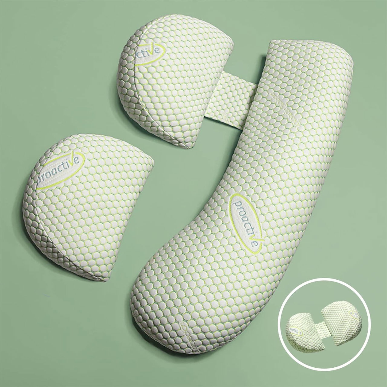 Set Perna pentru Gravide, Flippy, Husa Detasabila, Utilizare in Forma H si U, Reglabila, Latime Ajustabila, Proactive, Verde [10]