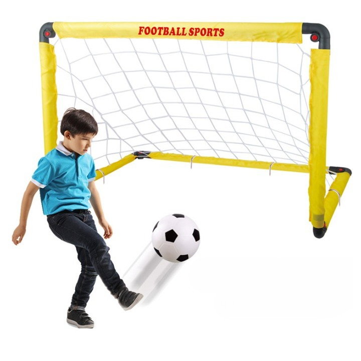 Set Poarta de Fotbal pentru Copii, Flippy, 60x90 cm, Minge, Cartonase, Pompa, Fluier, Interactiv, Distractiv, Galben [6]
