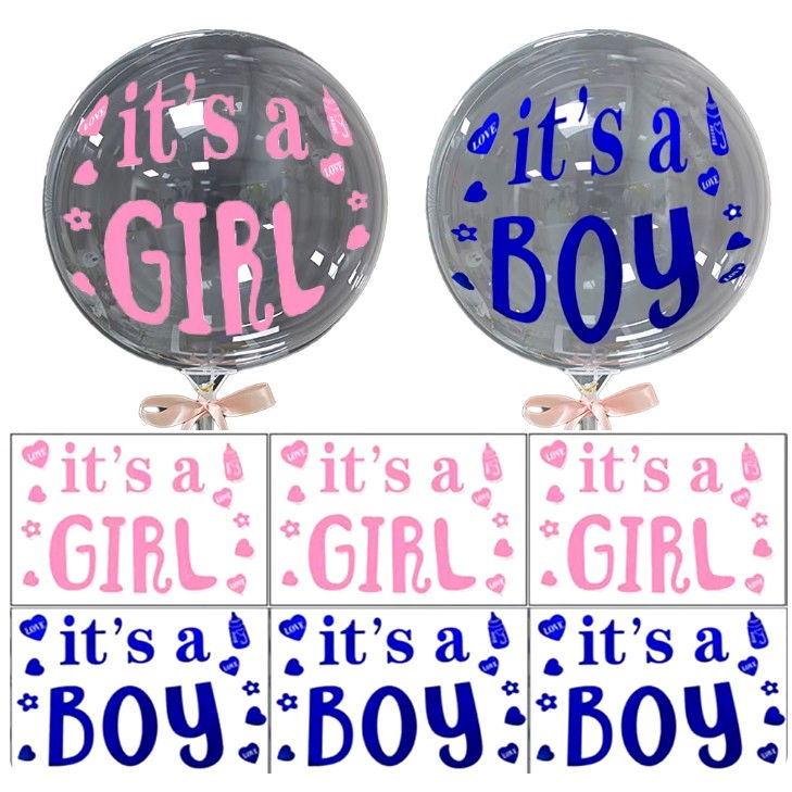 Sticker Autocolant, Flippy, Tematica Gender Reveal, Model Scris It's a Girl, 19.5x27.5 cm, Roz [2]