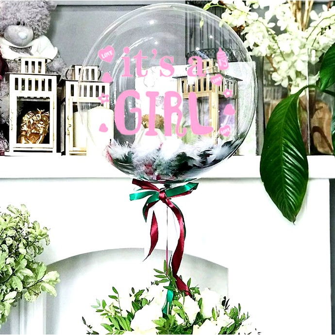 Sticker Autocolant, Flippy, Tematica Gender Reveal, Model Scris It's a Girl, 19.5x27.5 cm, Roz [3]