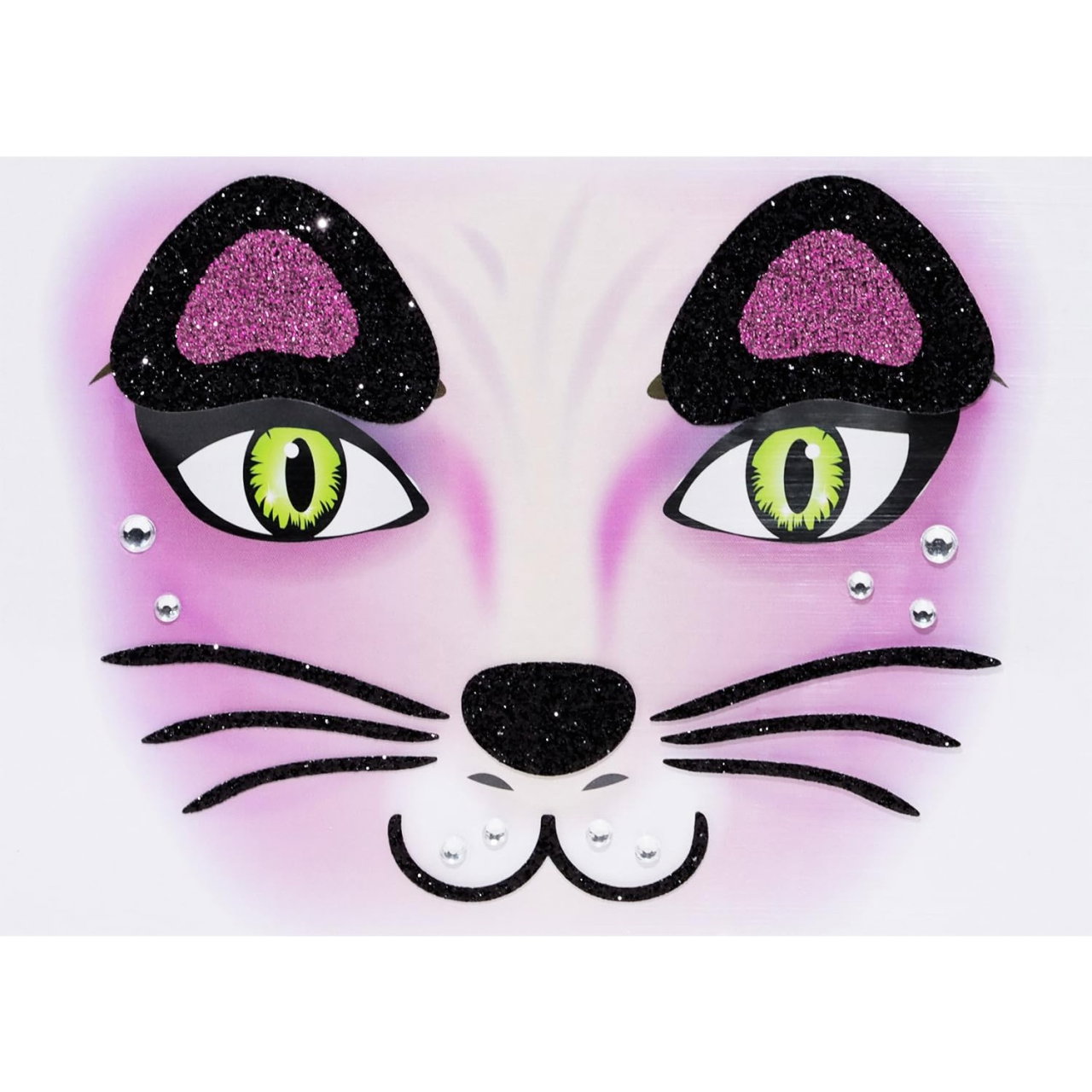 Sticker Temporar pentru Fata, Flippy, pentru Machiaj, Face Art, Halloween, Teatru, Model Pisica, Mov [5]