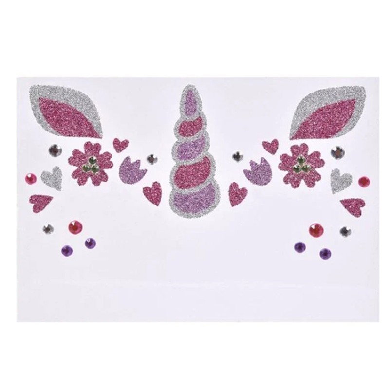 Sticker Temporar pentru Fata, Flippy, pentru Machiaj, Face Art, Halloween, Teatru, Model Unicorn, Multicolor [2]