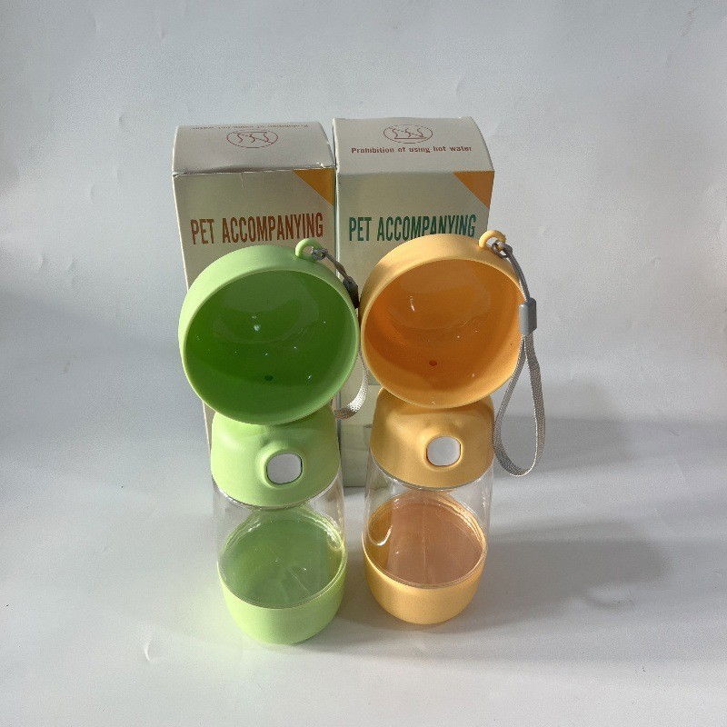 Sticla Animale, Flippy, Portabila, pentru Hrana si Apa, din ABS, 400 ml/182 ml, 25.5 x 8 x 9 cm, Verde [6]